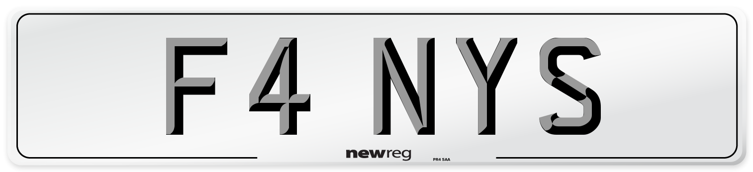F4 NYS Number Plate from New Reg